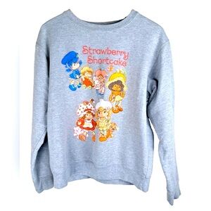VTG Strawberry Shortcake Woman's Gray Crew Neck Sweatshirt  Size Medium Retro